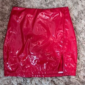 Just Quella Red Latex Skirt